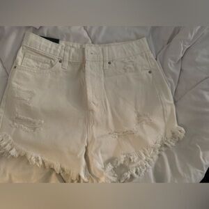 Wild Fable Cream Frayed Jean Shorts